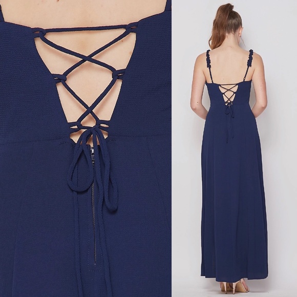 Sleeveless Solid Front Slit Maxi Dress - Picture 2 of 4